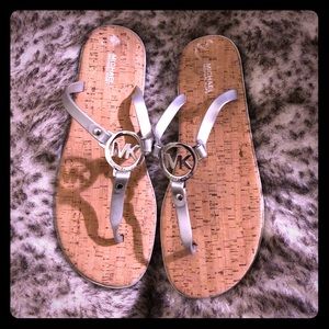 Michael Kors Silver Sandals Size 11